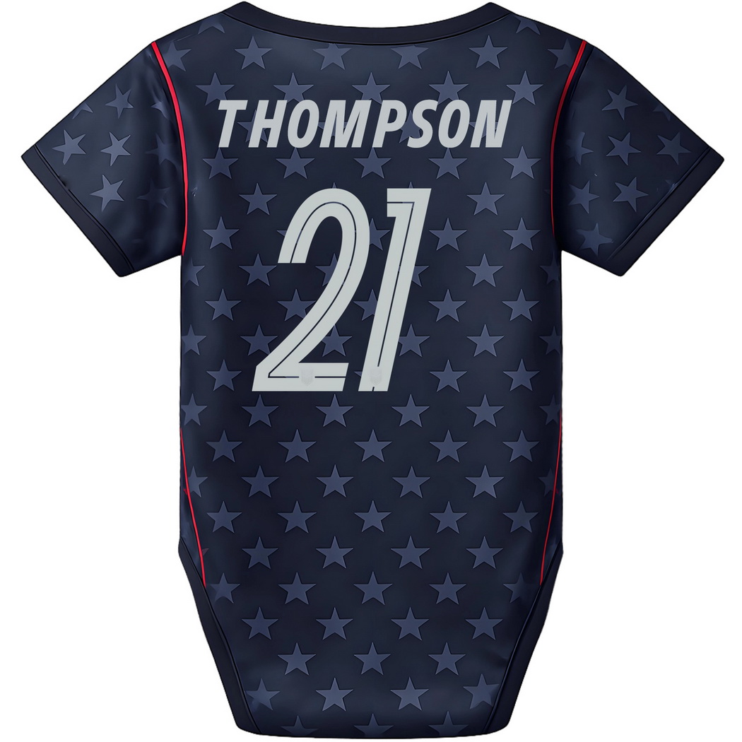 Alyssa Thompson Blue Baby Bodysuit 26/27 USA Soccer Jersey