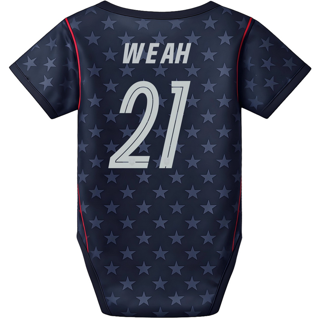 Timothy Weah Blue Baby Bodysuit 26/27 USA Soccer Jersey