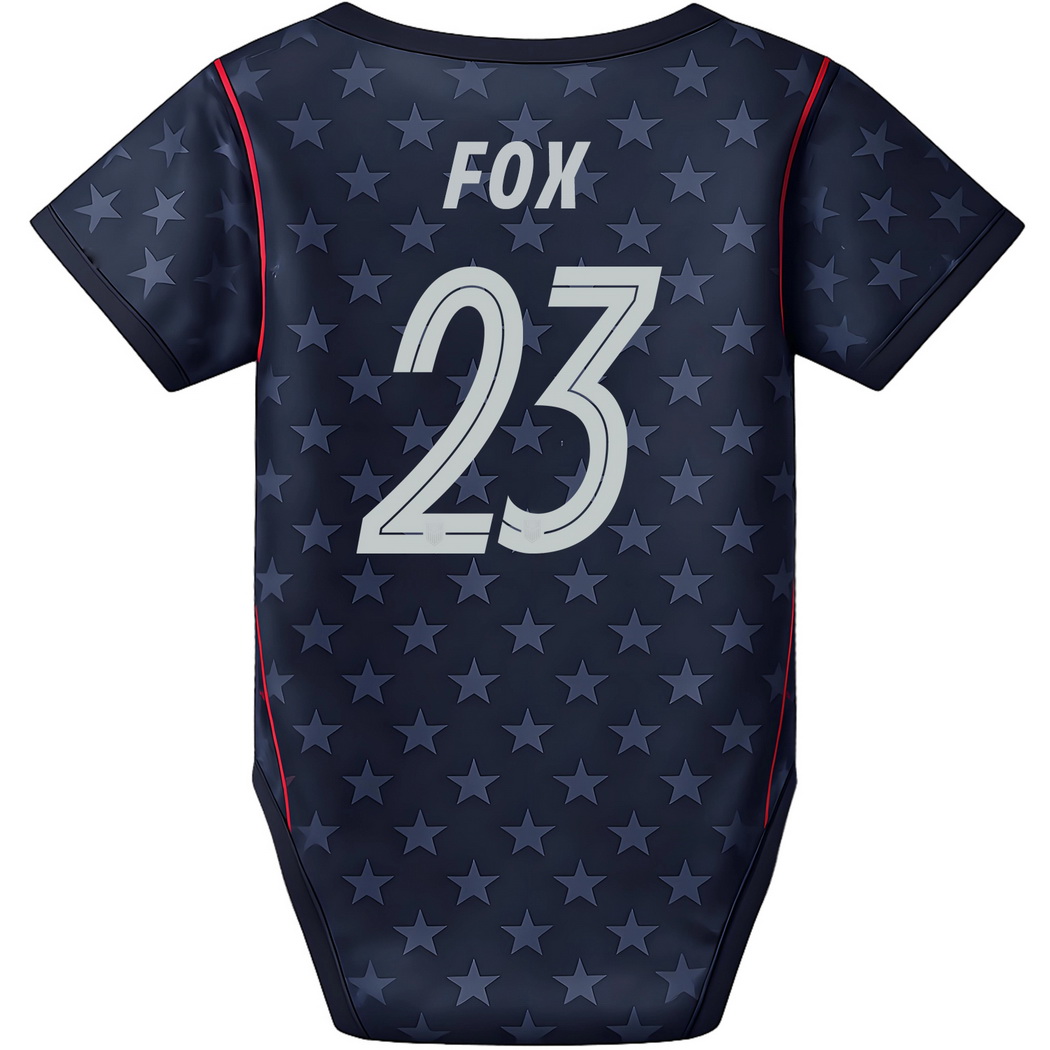 Emily Fox Blue Baby Bodysuit 26/27 USA Soccer Jersey