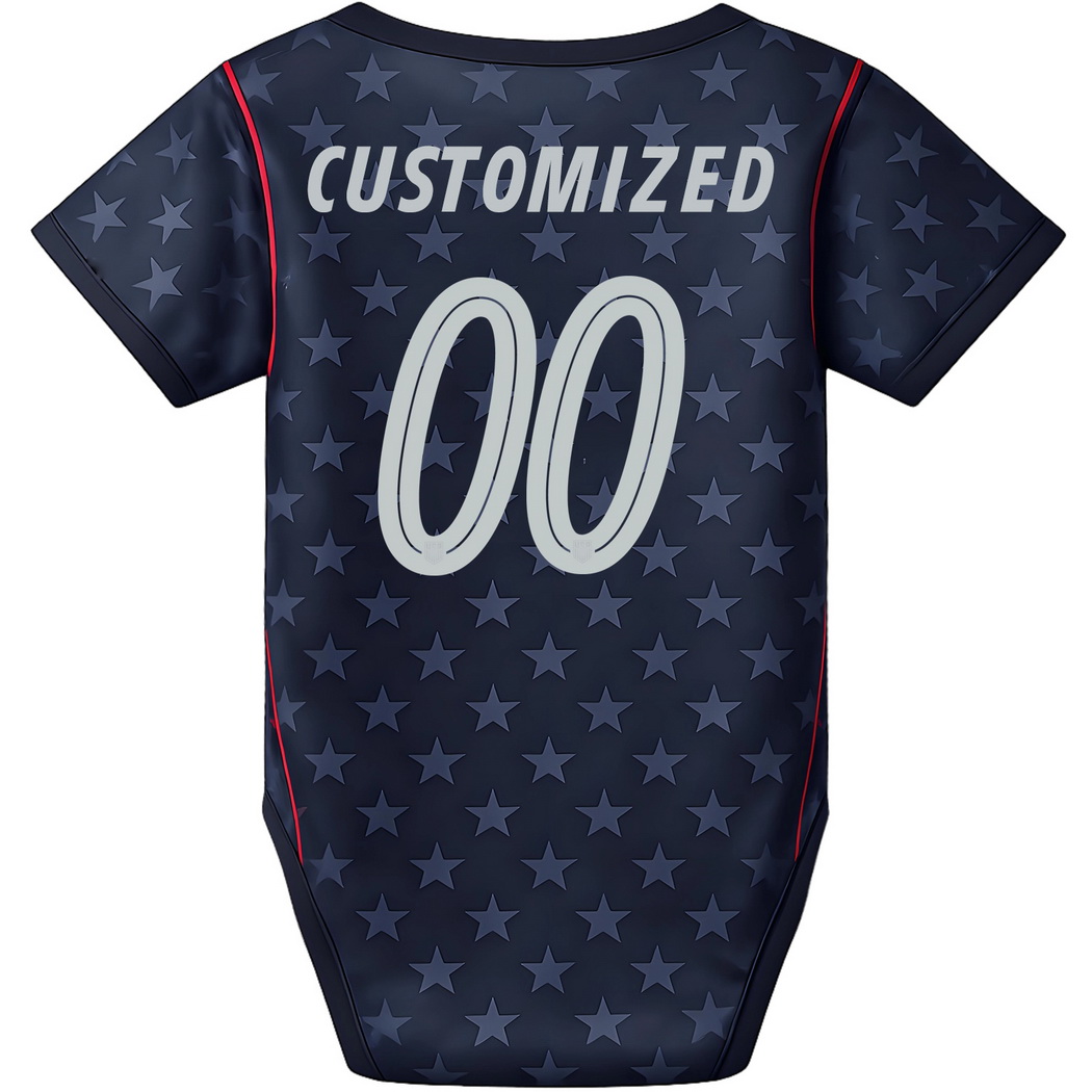 Customized Blue Baby Bodysuit 26/27 USA Soccer Jersey