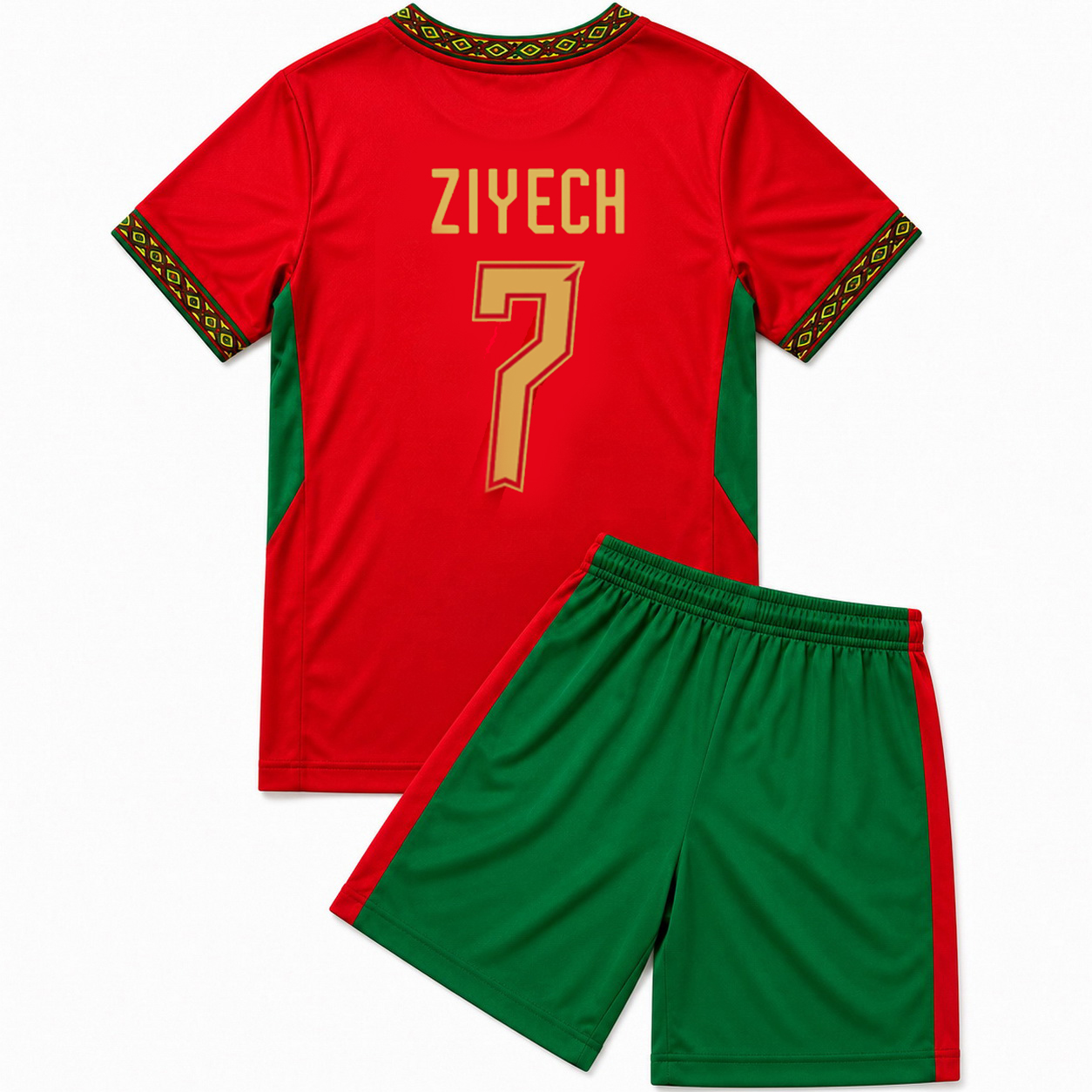 2026 Hakim Ziyech #7 Morocco Home Youth Soccer Jersey
