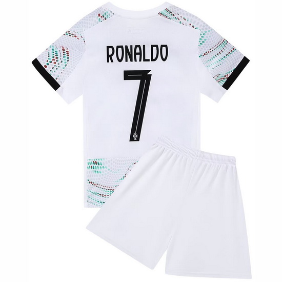 2025 Cristiano Ronaldo #7 White Portugal Away Youth Soccer Shirt