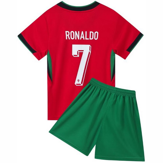 2024 Cristiano Ronaldo #7 Red Portugal Home Youth Soccer Shirt