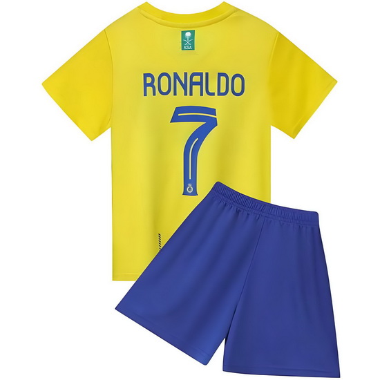 23/24 Cristiano Ronaldo #7 Yellow Team Home Youth Soccer Shirt