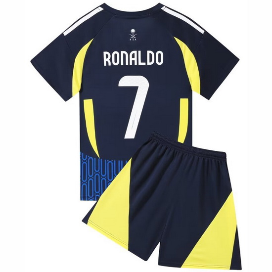 24/25 Cristiano Ronaldo #7 Blue Team Away Youth Soccer Shirt