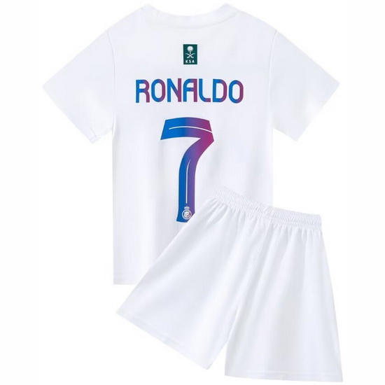 23/24 Cristiano Ronaldo #7 White Team Third Youth Soccer Shirt