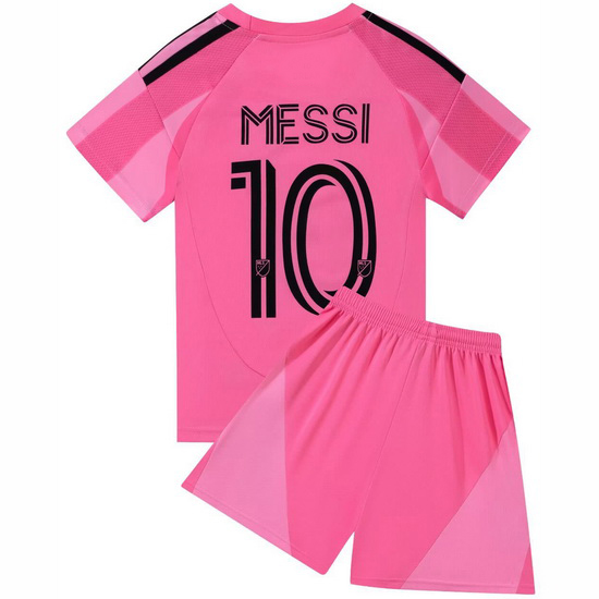 25/26 Lionel Messi #10 Pink Team Home Youth Soccer Shirt