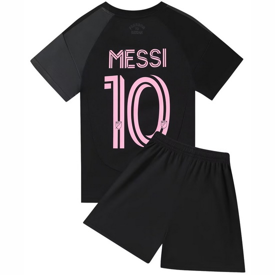 25/26 Lionel Messi #10 Black Team Away Youth Soccer Shirt