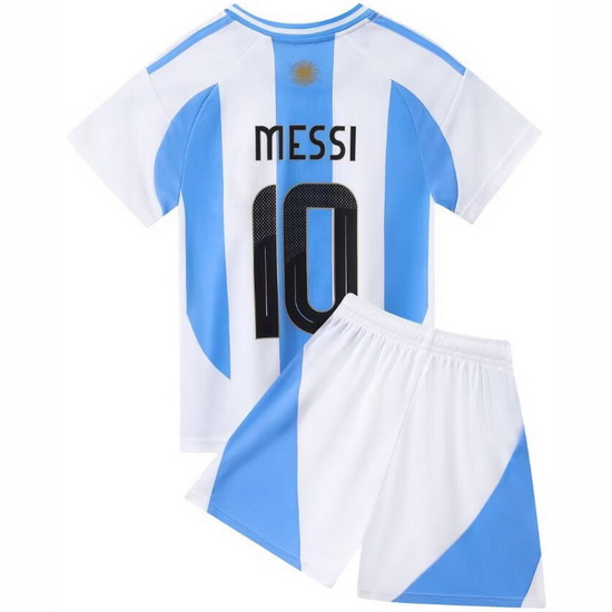 2024 Lionel Messi #10 White/Blue Argentina Home Youth Shirt