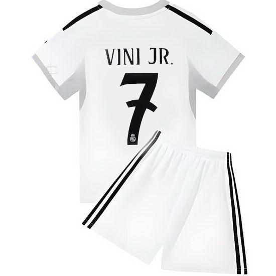 25/26 Vinicius Junior #7 White Team Home Youth Soccer Shirt