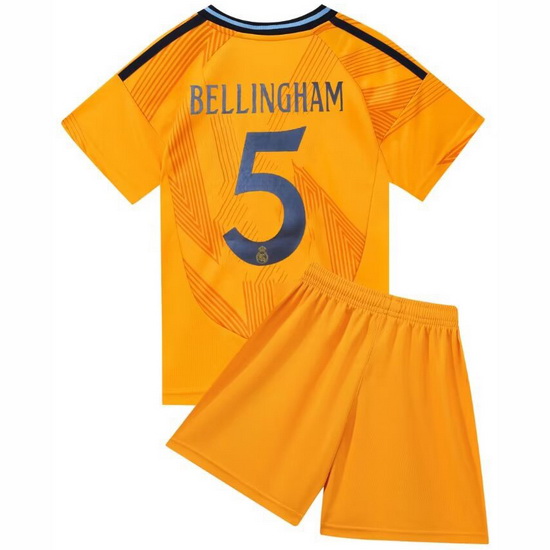 24/25 Jude Bellingham #5 Orange Game Away Youth Soccer Shirt