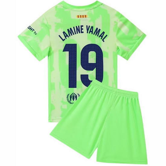 24/25 Lamine Yamal #19 Green Team Third Youth Soccer Shirt