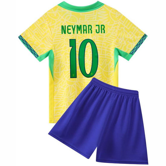 2024 Neymar #10 Yellow Brazil Home Youth Soccer Shirt