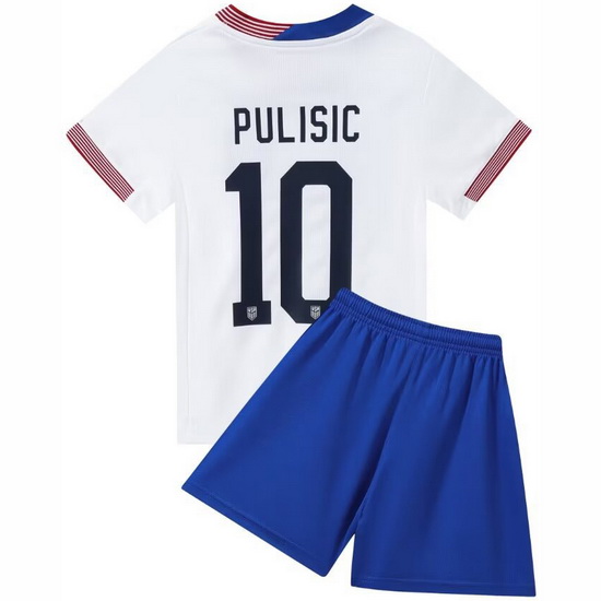 2024 Christian Pulisic #10 White USA Home Youth Soccer Shirt