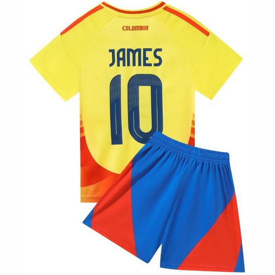 2024 James Rodriguez #10 Yellow Colombia Home Youth Soccer Shirt
