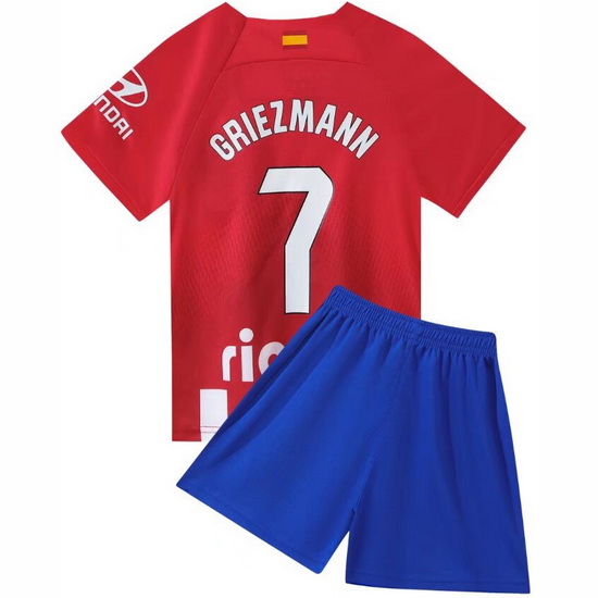 23/24 Antoine Griezmann #7 Red Team Home Youth Soccer Shirt
