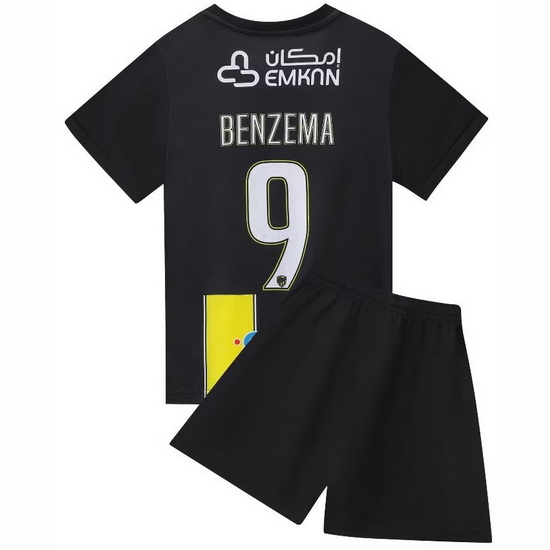 23/24 Karim Benzema #9 Black Team Home Youth Soccer Shirt