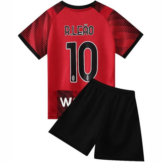 23/24 Rafael Leao #10 Red Team Home Youth Soccer Shirt