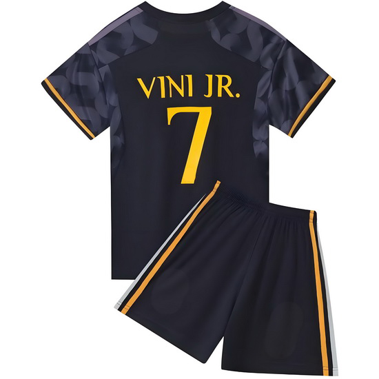 23/24 Vinicius Junior #7 Black Team Away Youth Soccer Shirt