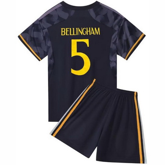 23/24 Jude Bellingham #5 Black Team Away Youth Soccer Shirt