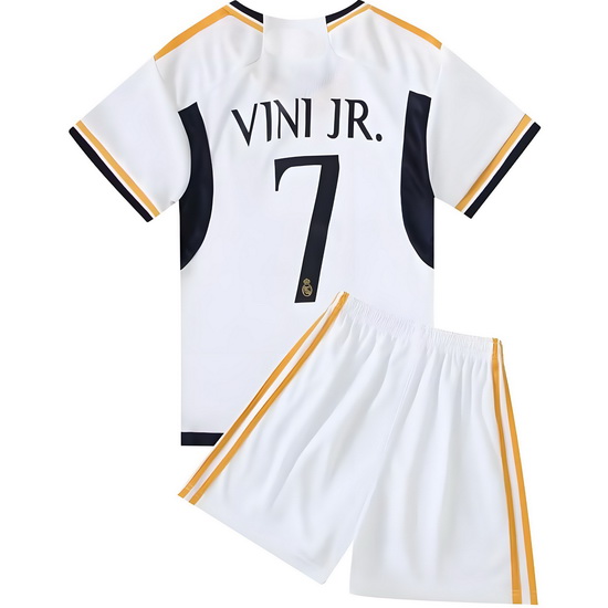 23/24 Vinicius Junior #7 White Team Home Youth Soccer Shirt