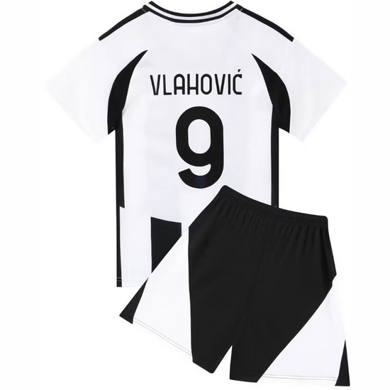 24/25 Dusan Vlahovic #9 White Team Home Youth Soccer Shirt