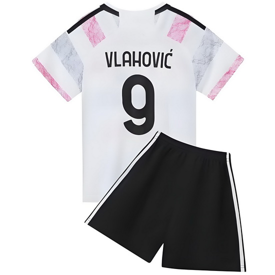 23/24 Dusan Vlahovic #9 White Team Away Youth Soccer Shirt