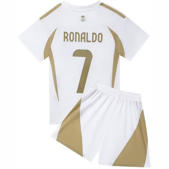 22/23 Cristiano Ronaldo #7 White Team Third Youth Soccer Shirt