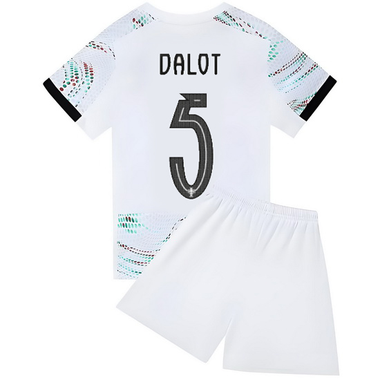 25/26 Diogo Dalot #5 White Portugal Away Youth Soccer Shirt
