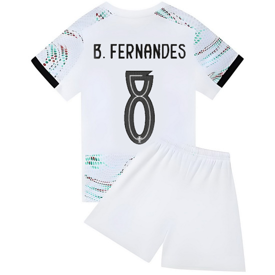 25/26 Bruno Fernandes #8 White Portugal Away Youth Soccer Shirt