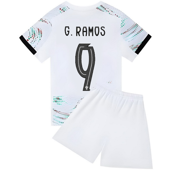 25/26 Goncalo Ramos #9 White Portugal Away Youth Soccer Shirt