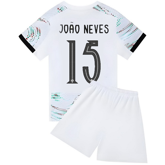 25/26 Joao Neves #15 White Portugal Away Youth Soccer Shirt