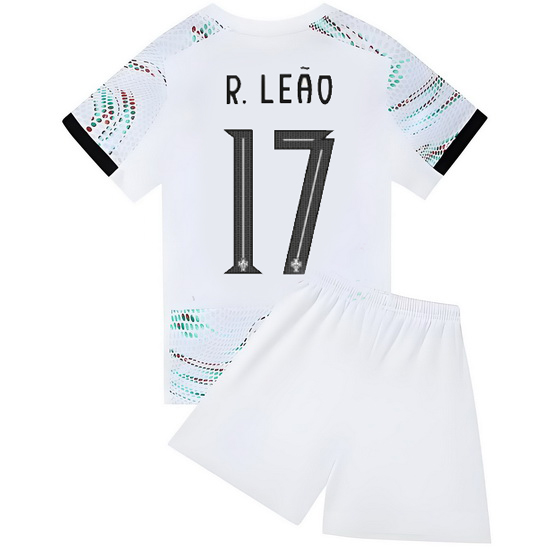 25/26 Rafael Leao #17 White Portugal Away Youth Soccer Shirt