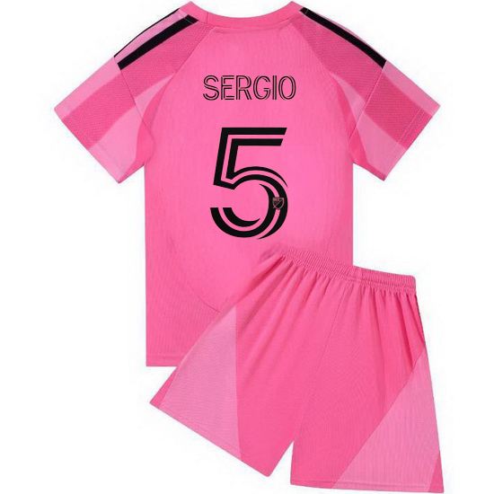 25/26 Sergio Busquets #5 Pink Team Home Youth Soccer Shirt