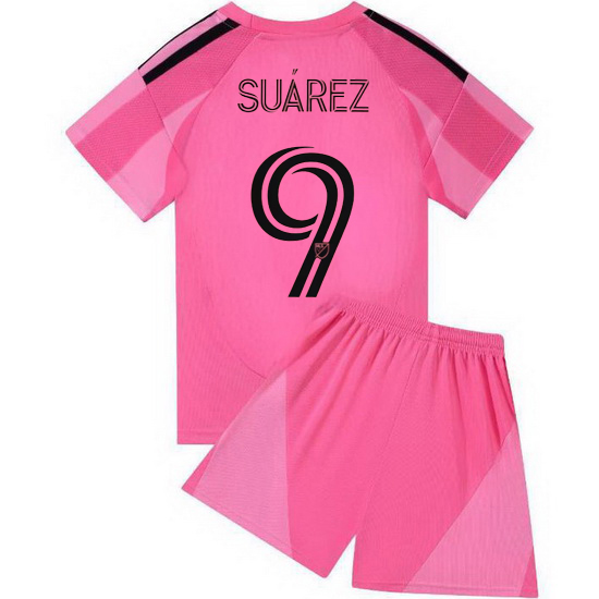 25/26 Luis Suarez #9 Pink Team Home Youth Soccer Shirt