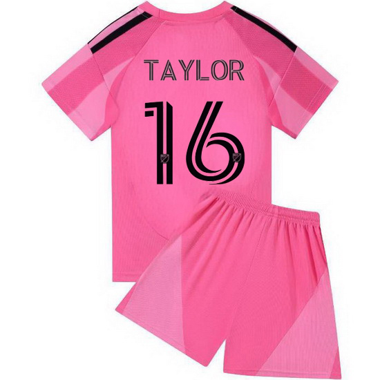 25/26 Robert Taylor #16 Pink Team Home Youth Soccer Shirt