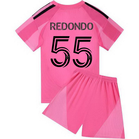 25/26 Federico Redondo #55 Pink Team Home Youth Soccer Shirt