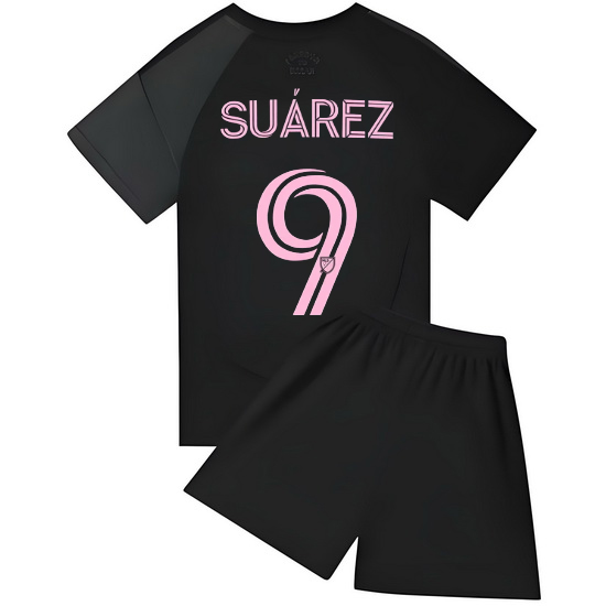 2025 Luis Suarez #9 Black Team Away Youth Soccer Shirt