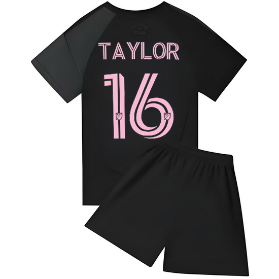 2025 Robert Taylor #16 Black Team Away Youth Soccer Shirt