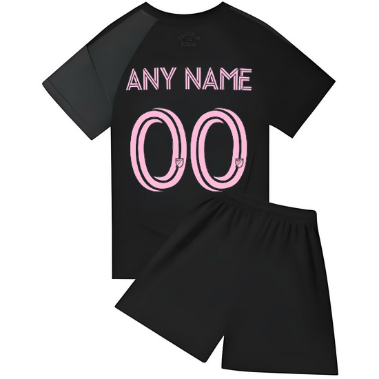 2025 Custom Miami #00 Black Team Away Youth Soccer Shirt