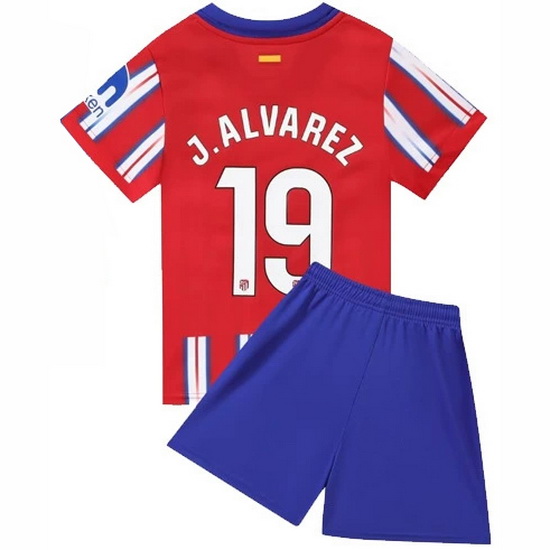 24/25 Julian Alvarez #19 Red Team Home Youth Soccer Shirt