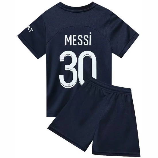 22/23 Lionel Messi #30 Blue Team Home Kids Soccer Shirt