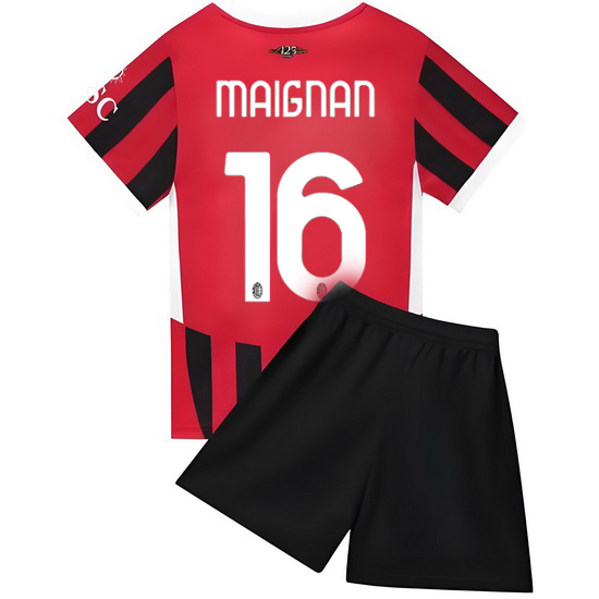 24/25 Mike Maignan #16 Red Team Home Youth Soccer Shirt