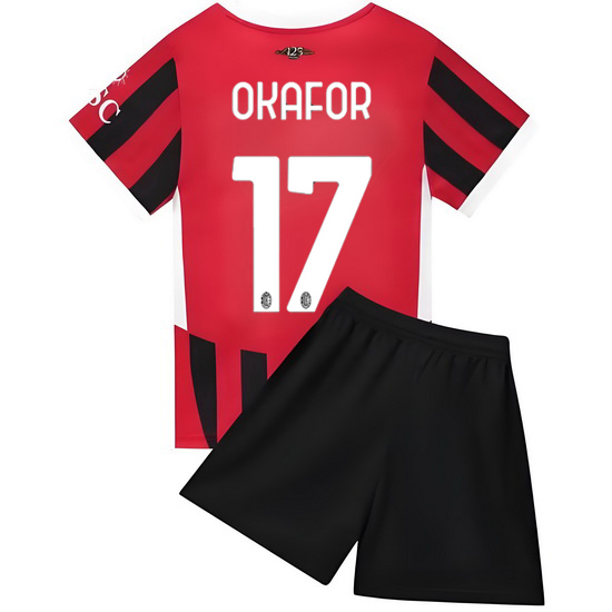 24/25 Noah Okafor #17 Red Team Home Youth Soccer Shirt