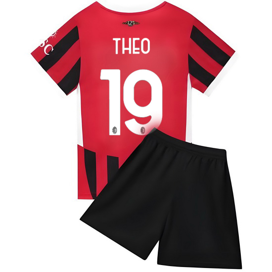 24/25 Theo Hernandez #19 Red Team Home Youth Soccer Shirt