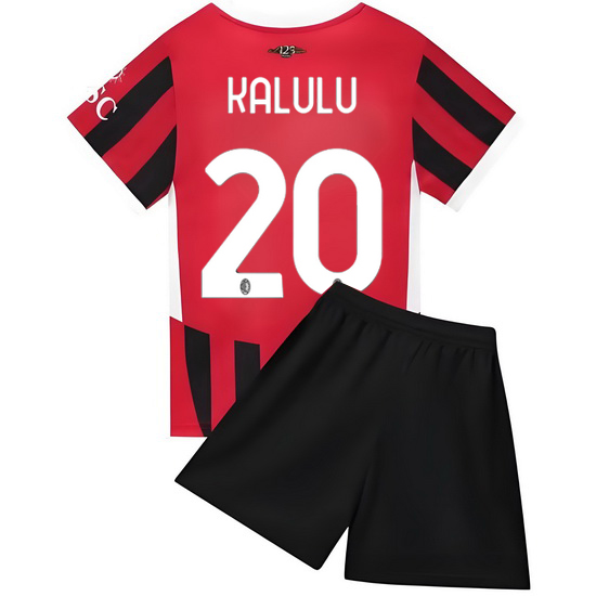 24/25 Pierre Kalulu #20 Red Team Home Youth Soccer Shirt