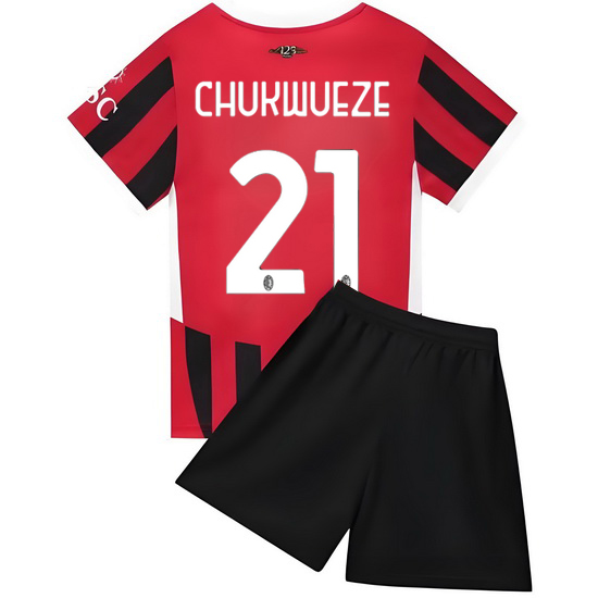 24/25 Samuel Chukwueze #21 Red Team Home Youth Soccer Shirt