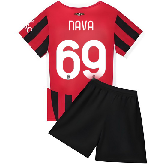 24/25 Lapo Maria Nava #69 Red Team Home Youth Soccer Shirt