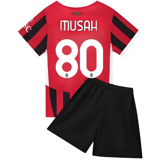 24/25 Yunus Musah #80 Red Team Home Youth Soccer Shirt