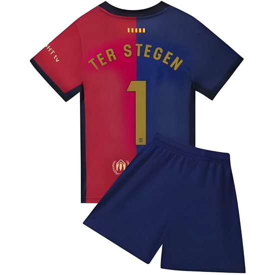 24/25 Marc-Andre ter Stegen #1 Blue/Garnet Team Home Youth Shirt